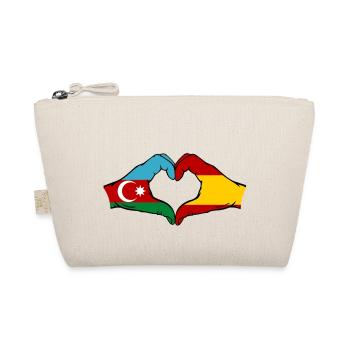 Aserbaidschan Spanien Flagge Haende Herzform - Bio-Täschchen - Natur - Vorne