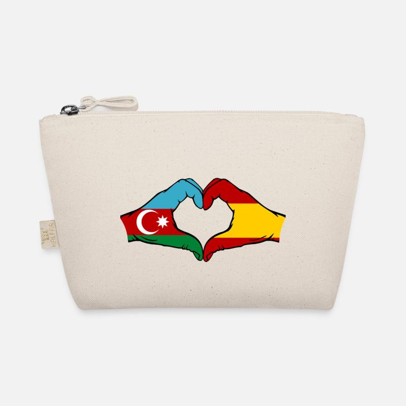 Azerbaïdjan Espagne Drapeau main coeur Trousse biologique