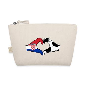 Kroatien Fussball Flagge Hände Herzform - Bio-Täschchen - Natur - Vorne