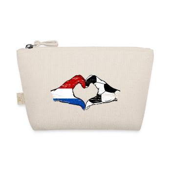 Hollande Football Drapeau Mains Coeur Forme Utilisé - Trousse biologique - nature - Devant