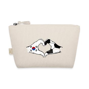 South Korea Football Flag Hands Heart Shape Used - Organic Pouch - nature - Front