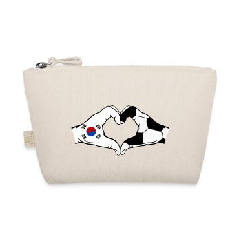 Corée du Sud Football Drapeau Mains Coeur Forme - Trousse biologique - nature - Devant