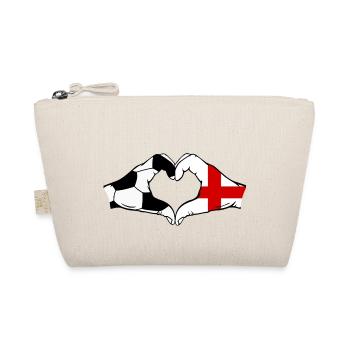 England Football Flag Hands Heart Shape - Organic Pouch - nature - Front