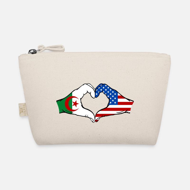 Algérie USA Drapeau Main Coeur Forme Trousse biologique