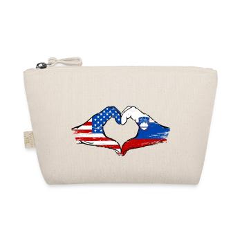 États-Unis Slovénie drapeau main coeur utilisé - Trousse biologique - nature - Devant