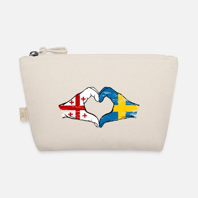 Géorgie Suède Drapeau Mains Coeur Forme Utilisé Trousse biologique