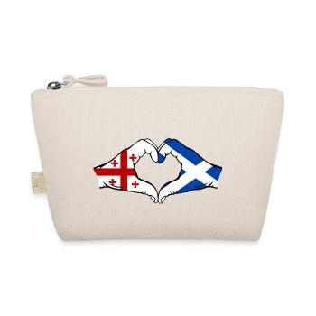 Georgien Schottland Flagge Haende Herzform - Bio-Täschchen - Natur - Vorne