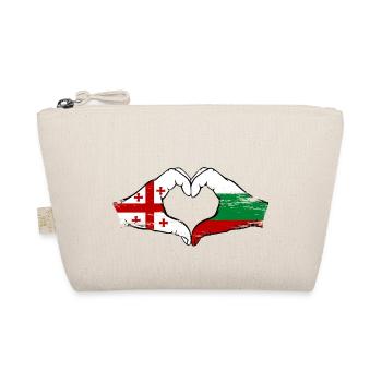 Georgien Bulgarien Flagge Haende Herzform used - Bio-Täschchen - Natur - Vorne