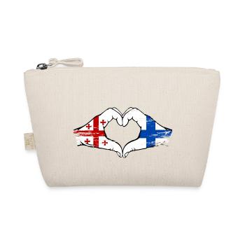 Georgien Finnland Flagge Haende Herzform used - Bio-Täschchen - Natur - Vorne