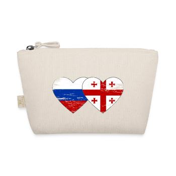 Russie Géorgie Drapeau Coeur Utilisé - Trousse biologique - nature - Devant