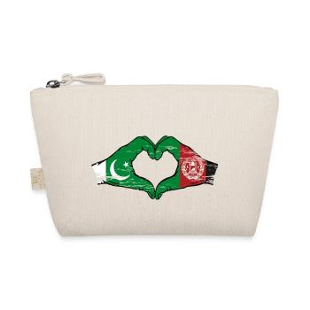 Pakistan Afghanistan Flagge Hände Herz - Bio-Täschchen - Natur - Vorne