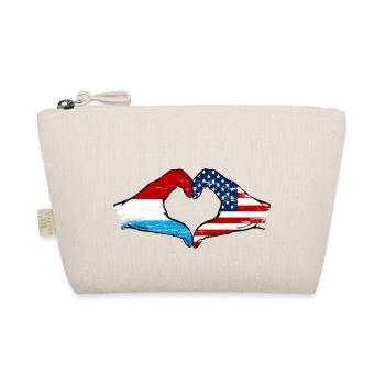 Luxembourg USA Drapeau Main Coeur Forme - Trousse biologique - nature - Devant