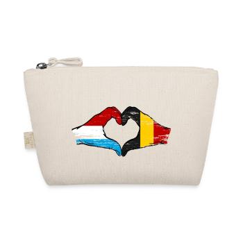 Luxembourg Belgique Drapeau Mains Coeur Forme Utilisé - Trousse biologique - nature - Devant