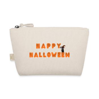 Happy Halloween Spinnennetz Schrift - Bio-Täschchen - Natur - Vorne