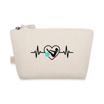 Pilates Heart Woman Silhouette Fitness Training - Organic Pouch - nature - Front