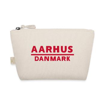 Aarhus Denmark Text logo in red - Organic Pouch - nature - Front