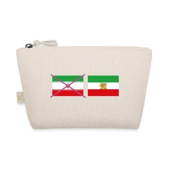 Flaggenkreuz Iran – grafischer Kreuzverschluss - Bio-Täschchen - Natur - Vorne