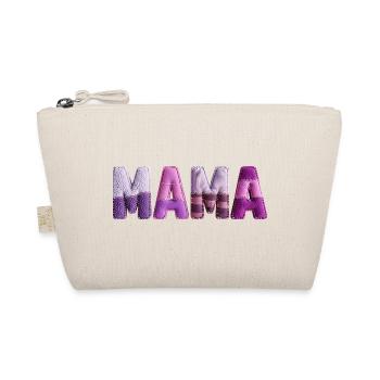 Mom Patchwork Vintage Family Love - Organic Pouch - nature - Front