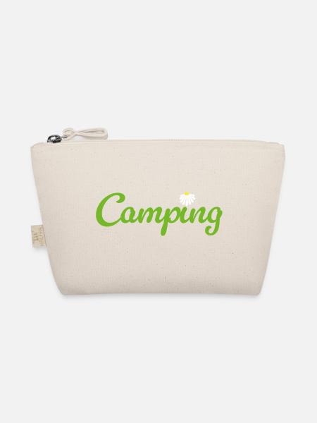 Camping Flower Camper Quotes Hobby Summer Van Life - Organic Pouch - nature - Front