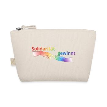 Solidarität gewinnt Pride T-Shirt Regenbogen - Bio-Täschchen - Natur - Vorne