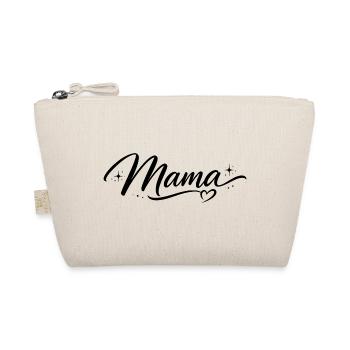 Mama Script Heart Stars | Chic Mom Gift - Organic Pouch - nature - Front