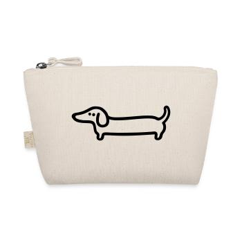 Dackel Line Art – Lustiges Hunde Design - Bio-Täschchen - Natur - Vorne