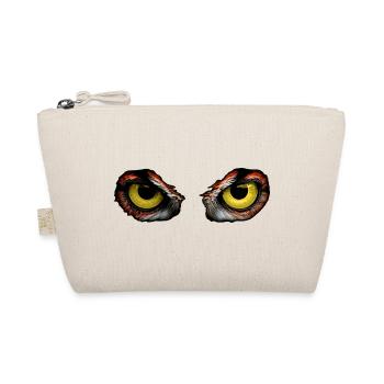 Owl Eye Gaze – Intense Yellow Contrast - Organic Pouch - nature - Front