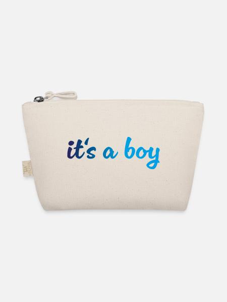 Its a Boy Gradient Blau - Bio-Täschchen - Natur