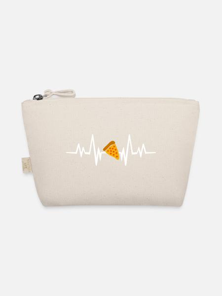 Pizza-Herzschlag Muster - Bio-Täschchen - Natur