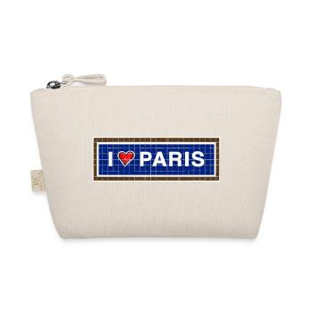 Vintage-Retro-Metrostation-Schild ICH LIEBE PARIS - Bio-Täschchen - Natur - Vorne