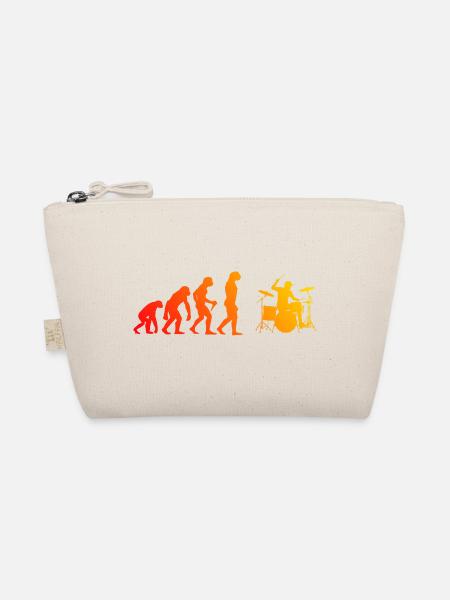 Geschenkidee für den Musiker mit Schlagzeugspielen - Bio-Täschchen - Natur