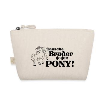 Tausche Bruder gegen Pony Spruch - Bio-Täschchen - Natur - Vorne