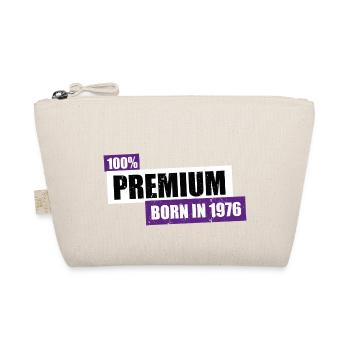 1976 Premium 100 - Birthday bday born - Bio-Täschchen - Natur - Vorne