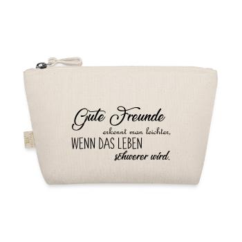 Gute Freunde erkennt man Freundschaft Geschenk - Bio-Täschchen - Natur - Vorne