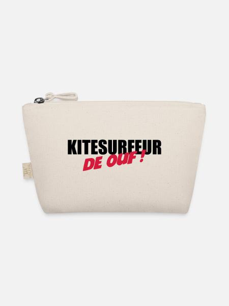 Kiteboarding Kitesurfing Kitesurf Kitesurfer Kiter - Organic Pouch - nature - Front