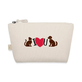 Chat et chien je t'aime - chat et chien je t'aime - Trousse biologique - nature - Devant