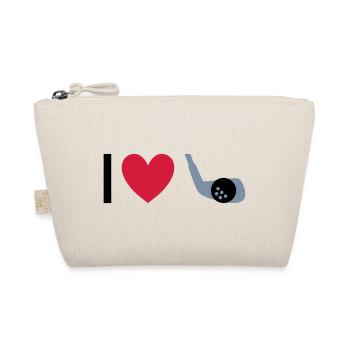 I love golfing (golf clubs, heart, golf ball) - Organic Pouch - nature - Front