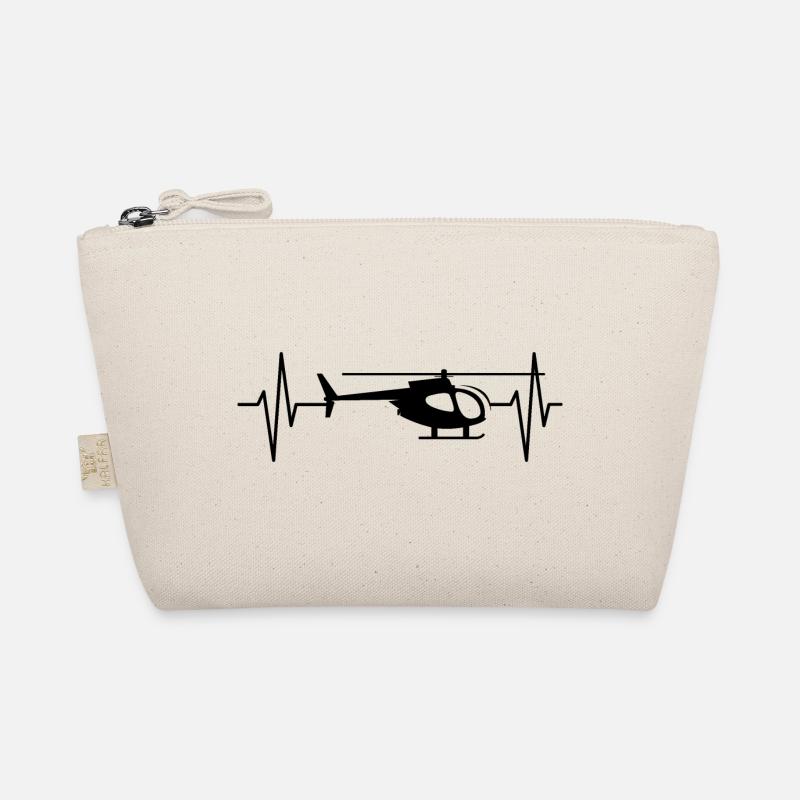 heli helicopter puls symbol Herzschlag Puls Ekg - Bio-Täschchen - Natur