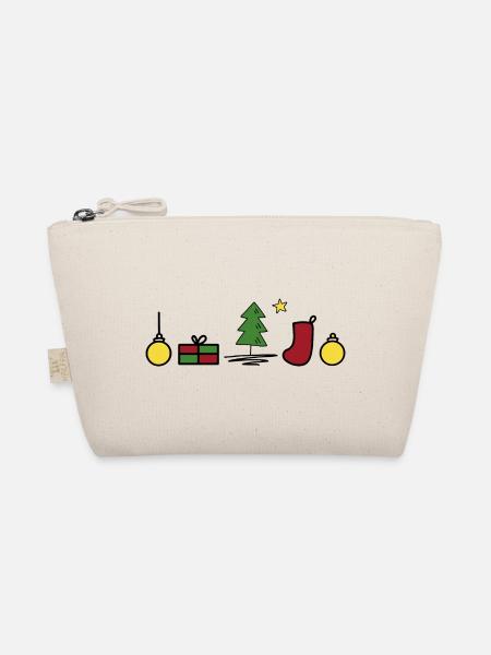 Lustige Symbole zu Weihnachten - Bio-Täschchen - Natur