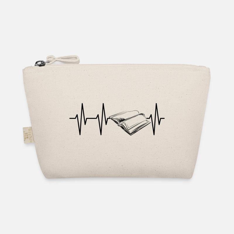 Buch Bücher Messe Symbol Herzschlag Puls Ekg icon - Bio-Täschchen - Natur