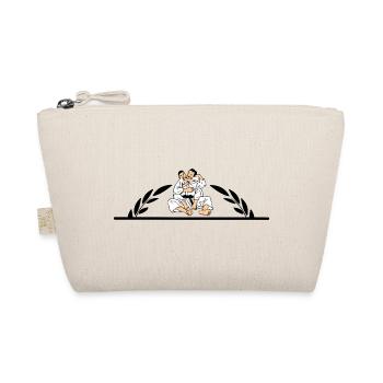 Judo Jiujitsu neck clamp with half laurel wreath - Organic Pouch - nature - Front