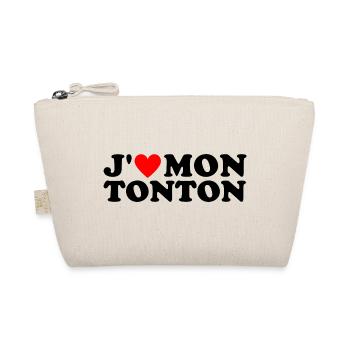 J' aime mon tonton cadeau oncle coeur rouge - Trousse biologique - nature - Devant