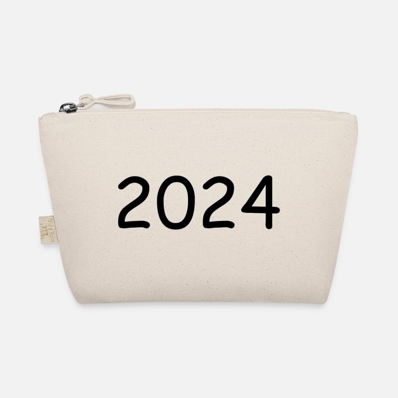 2024 Jahreszahl schwarz - Bio-Täschchen - Natur
