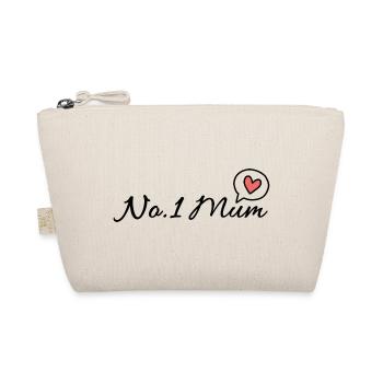 Police cursive en forme de cœur n°1 de la mère - Trousse biologique - nature - Devant