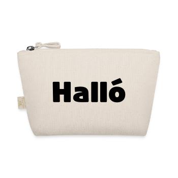 Icelandic Halló { Hello ) Íslenska Language - Organic Pouch - nature - Front