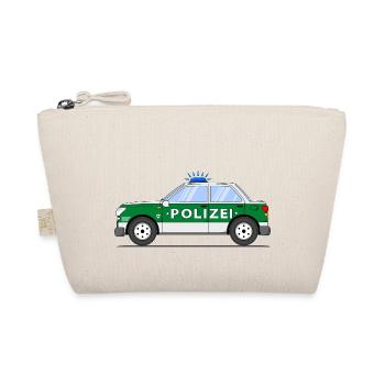 Polizeiauto in Grün und Silber - Bio-Täschchen - Natur - Vorne