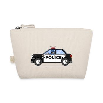 Police car with policeman black and white - Organic Pouch - nature - Front