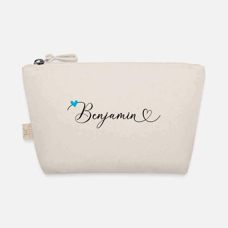 Benjamin Last name First name Calligraphy heart Organic Pouch