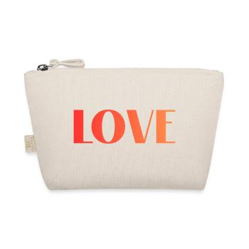 LOVE Font Gradient Typo in Red Orange - Organic Pouch - nature - Front