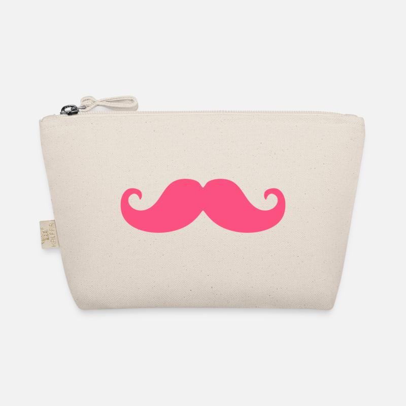 Pinker Schnurrbart Hipster Humor Trendy Design Bio-Täschchen